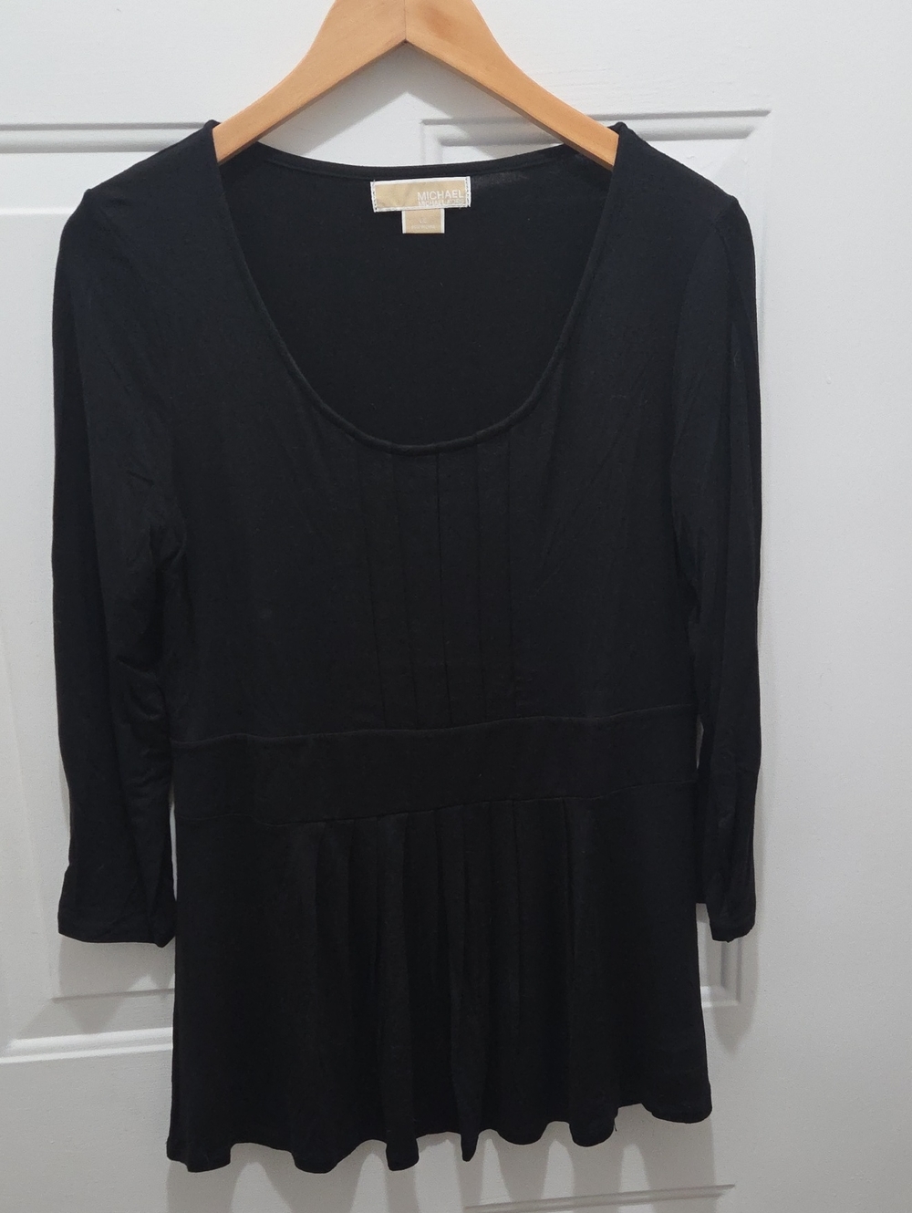 Michael Kors Black Long Sleeve Scoop-Neck Tunic L